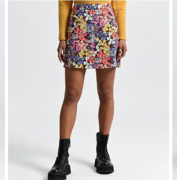 Molly Braken mini skirt vivid floral fully lined Sz Xl NWOT - Picture 4 of 10